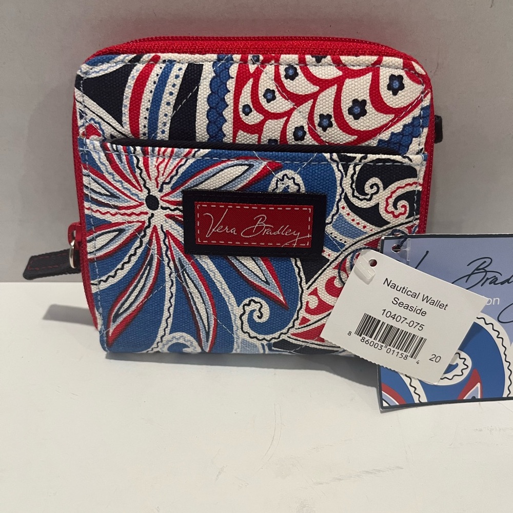 NWT Vera Bradley Red and Blue Wallet Coastal Collection Wallet